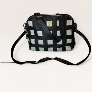 Kate Spade Black and Cream Checkered Crossbody Bag